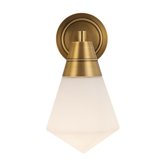 Willard 6-in Vintage Brass/Opal Matte Glass 1 Light Damp-Rated Wall/Vanity Light (7713|WV348106VBOP)