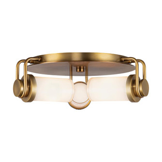 Wynwood 17-in Vintage Brass/Glossy Opal 3 Lights Flush Mount (7713|FM355317VBGO)