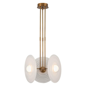 Harbour 18-in Vintage Brass/Glossy Opal Dimmable LED Pendant (7713|PD350318VBGO)