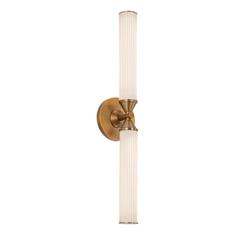 Edwin 22-in Vintage Brass/Frosted Ribbed Glass Damp-Rated Dimmable LED Wall/Vanity Light (7713|WV348222VBFR)