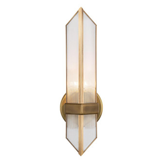 Cairo 4-in Ribbed Glass/Vintage Brass 1 Light Wall/Vanity (7713|WV332904VBCR)