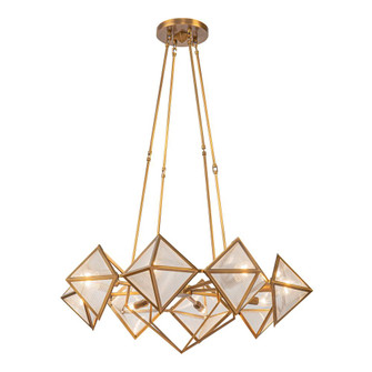 Cairo 30-in Ribbed Glass/Vintage Brass 8 Lights Chandeliers (7713|CH332830VBCR)