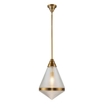 Willard 22-in Vintage Brass/Prismatic Glass 1 Light Socket Pendant (7713|PD348022VBPG)