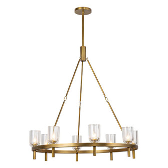 Lucian 36-in Clear Crystal/Vintage Brass 8 Lights Chandeliers (7713|CH338836VBCC)
