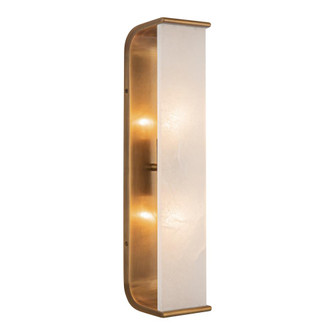 Abbott 19-in Vintage Brass/Alabaster 2 Lights Wall/Vanity (7713|WV327019VBAR)