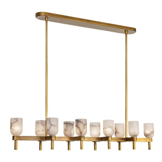 Lucian 52-in Vintage Brass/Alabaster 10 Lights Linear Pendant (7713|LP338052VBAR)