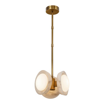 Alonso 13-in Vintage Brass/Alabaster LED Pendant (7713|PD320313VBAR)