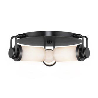 Wynwood 17-in Urban Bronze/Glossy Opal 3 Lights Flush Mount (7713|FM355317UBGO)