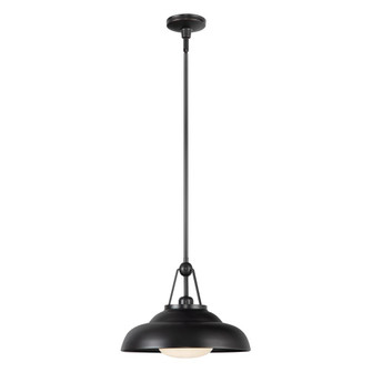 Palmetto 14-in Urban Bronze/Glossy Opal 1 Light Pendant (7713|PD344014UBGO)