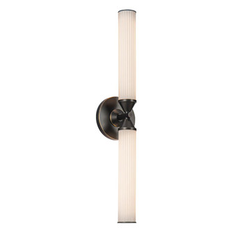 Edwin 22-in Urban Bronze/Frosted Ribbed Glass Damp-Rated Dimmable LED Wall/Vanity Light (7713|WV348222UBFR)