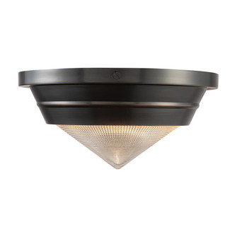 Willard 10-in Urban Bronze/Prismatic Glass 1 Light Flush Mount (7713|FM348010UBPG)