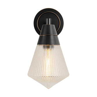 Willard 6-in Urban Bronze/Prismatic Glass 1 Light Damp-Rated Wall/Vanity Light (7713|WV348106UBPG)