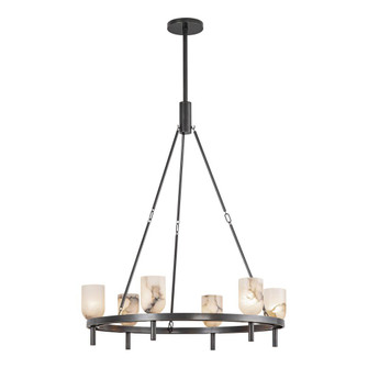 Lucian 32-in Alabaster 6 Lights Chandelier with Urban Bronze Finish (7713|CH338632UBAR)