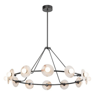 Dahlia 46-in Urban Bronze/Alabaster LED Chandeliers (7713|CH346046UBAR)