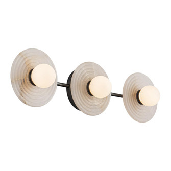 Dahlia 22-in Urban Bronze Dimmable LED Chandelier with Alabaster Plates and Opal Glass Shades (7713|WV346322UBAR)