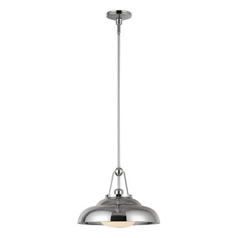 Palmetto 14-in Polished Nickel/Glossy Opal 1 Light Socket Pendant (7713|PD344014PNGO)