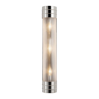 Willard 24-in Polished Nickel/Prismatic Glass 3 Lights Damp-Rated Wall/Vanity Light (7713|WV348224PNPG)