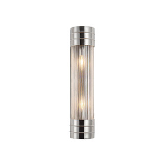 Willard 18-in Polished Nickel/Prismatic Glass 2 Lights Damp-Rated Wall/Vanity Light (7713|WV348218PNPG)