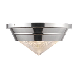 Willard 10-in Polished Nickel/Prismatic Glass 1 Light Flush Mount (7713|FM348010PNPG)