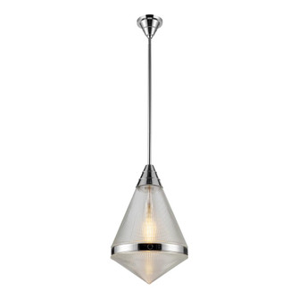 Willard 22-in Polished Nickel/Prismatic Glass 1 Light Socket Pendant (7713|PD348022PNPG)