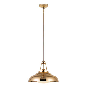 Palmetto 14-in Polished Brass/Glossy Opal 1 Light Pendant (7713|PD344014PBGO)