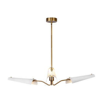 Osorio 46-in Matte White/Vintage Brass Dimmable LED 3 Light Chandelier (7713|CH347346MWVB)