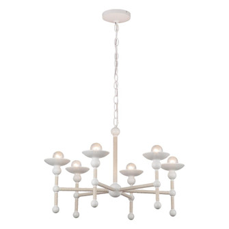 Nadine 25-in Matte White/Cotton 6 Lights Chandeliers (7713|CH343625MWCN)