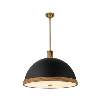 Doral 24-in Matte Black/Vintage Brass 3 Lights Pendant (7713|PD331024MBVB)