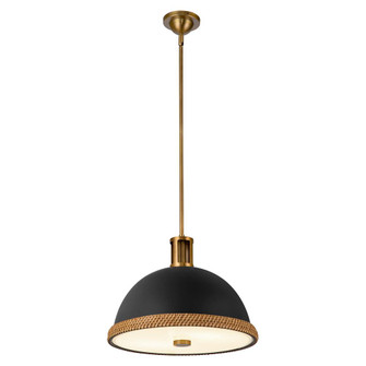 Doral 16-in Matte Black/Vintage Brass 2 Lights Socket Pendant (7713|PD331016MBVB)