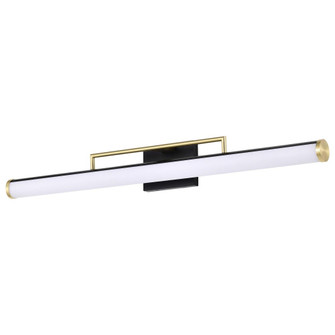 Solano Large Vanity; LED; Black and Brushed Brass Finish; White Acrylic Lens (81|62/1539)