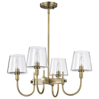 Brookside 4 Light Chandelier; Vintage Brass Finish; Clear Glass (81|60/7885)