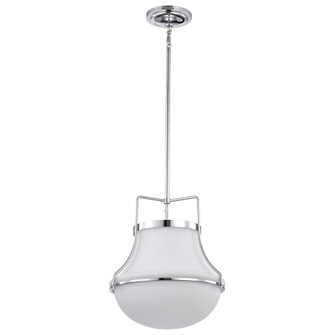 Valdora 1 Light Pendant; 14 Inches; Polished Nickel; White Opal Glass (81|60/7873)