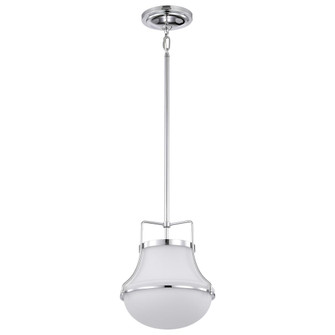 Valdora 1 Light Pendant; 10 Inches; Polished Nickel; White Opal Glass (81|60/7872)