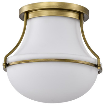 Valdora 1 Light Flush Mount; 14 Inches; Natural Brass Finish; White Opal Glass (81|60/7861)