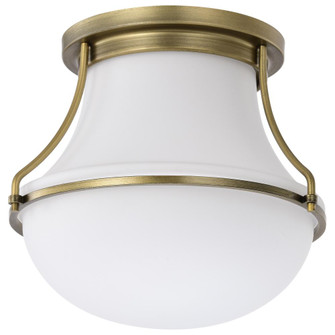 Valdora 1 Light Flush Mount; 10 Inches; Natural Brass Finish; White Opal Glass (81|60/7860)