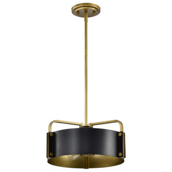 Altos 3 Light Small Pendant; Matte Black and Natural Brass Finish (81|60/7842)