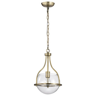 Amado 1 Light Pendant; 10 Inches; Vintage Brass Finish; Clear Glass (81|60/7815)