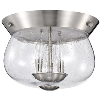 Boliver 3 Light Flush Mount; Brushed Nickel Finish; Clear Seeded Glass (81|60/7808)