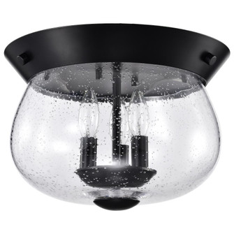 Boliver 3 Light Flush Mount; Matte Black Finish; Clear Seeded Glass (81|60/7806)