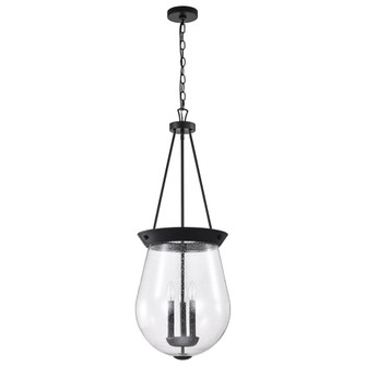 Boliver 3 Light Pendant; 14 Inches; Matte Black Finish; Clear Seeded Glass (81|60/7803)