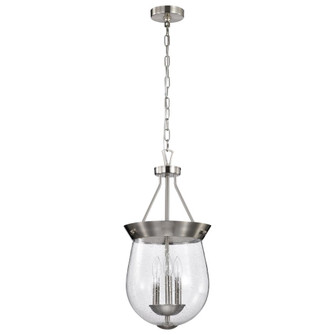 Boliver 3 Light Pendant; 11 Inches; Brushed Nickel Finish; Clear Seeded Glass (81|60/7802)