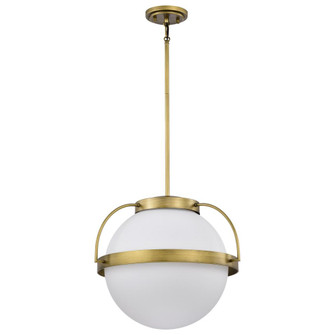Lakeshore 1 Light Large Pendant; Natural Brass Finish; White Opal Glass (81|60/7785)