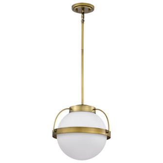 Lakeshore 1 Light Medium Pendant; Natural Brass Finish; White Opal Glass (81|60/7784)