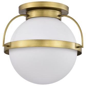 Lakeshore 1 Light Large Flush; Natural Brass Finish; White Opal Glass (81|60/7782)