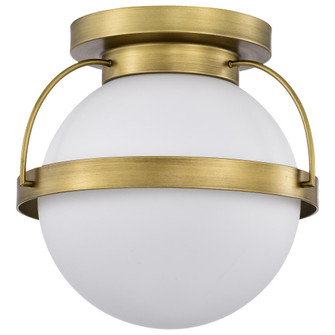 Lakeshore 1 Light Small Flush; Natural Brass Finish; White Opal Glass (81|60/7780)