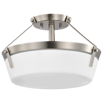 Rowen 3 Light Semi Flush; Brushed Nickel Finish; Etched White Glass (81|60/7763)