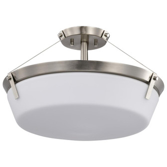 Rowen 4 Light Semi Flush; Brushed Nickel Finish; Etched White Glass (81|60/7762)