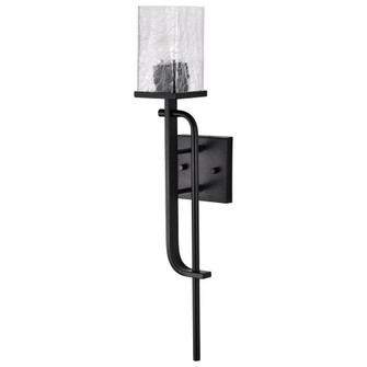 Terrace 1 Light Wall Sconce; Matte Black Finish; Crackel Glass (81|60/7748)