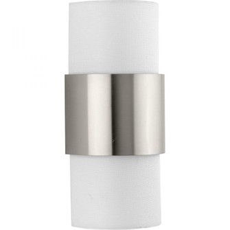 Silva Collection Two-Light Brushed Nickel White Linen Shade Wall Sconce (149|P710119-009)