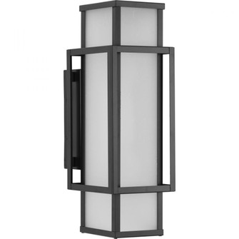 Unison Collection Two-Light Matte Black Etched Seeded Glass Contemporary Wall Lantern (149|P560356-31M)